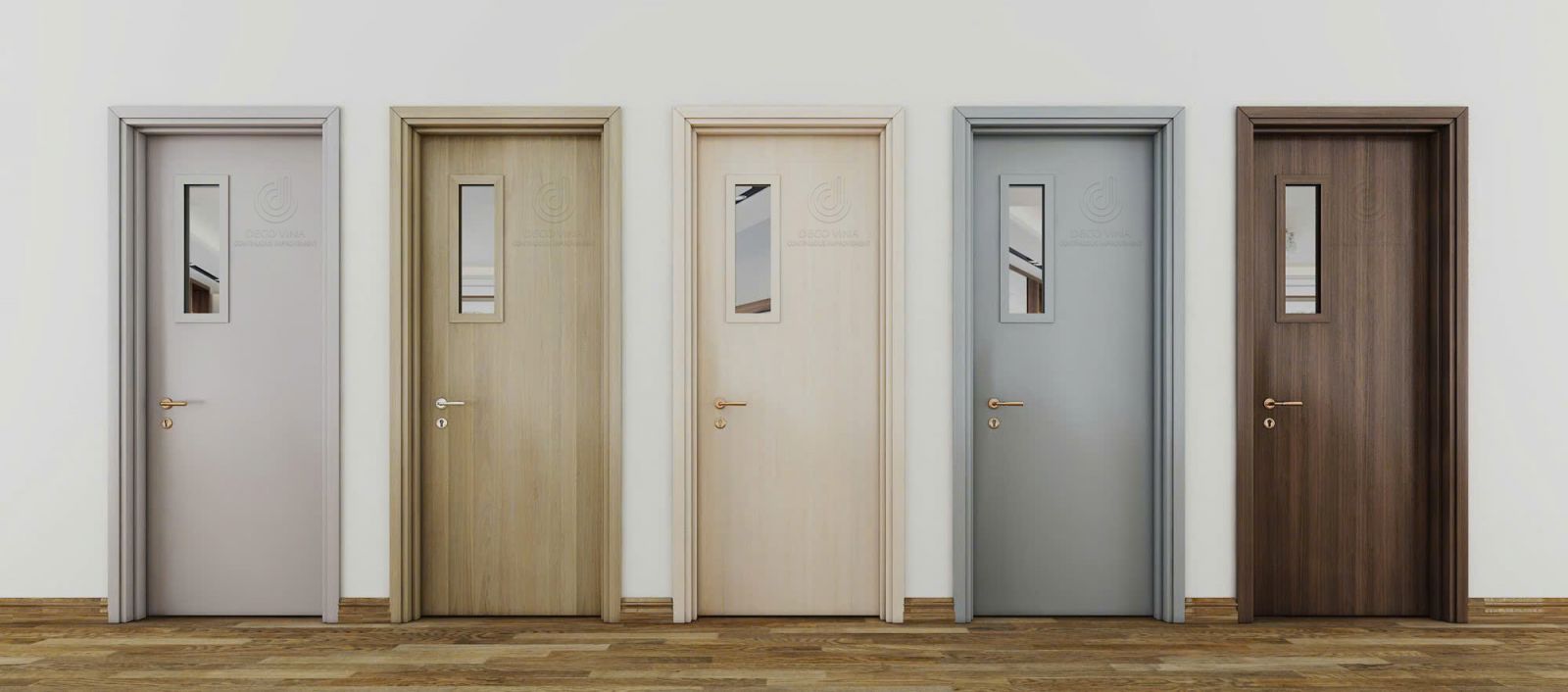 mẫu cửa gỗ melamine ô kính