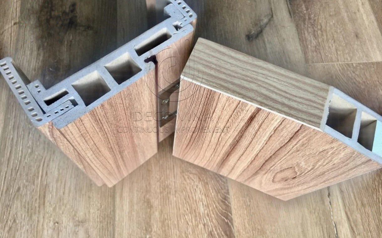 mẫu góc cửa gỗ composite