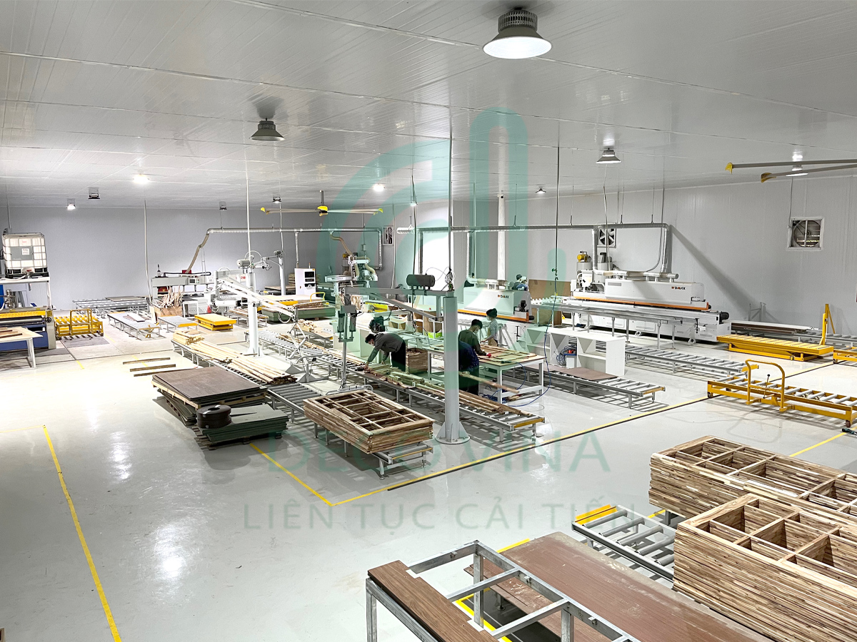 nhà máy sản xuất cửa gỗ chống cháy 2 cánh