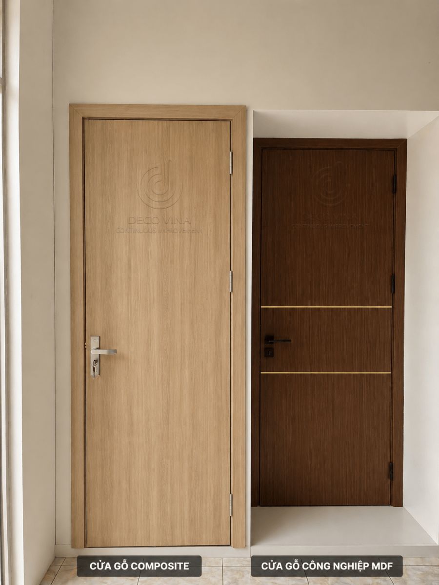 so sánh cửa gỗ composite và cửa gỗ công nghiệp mdf