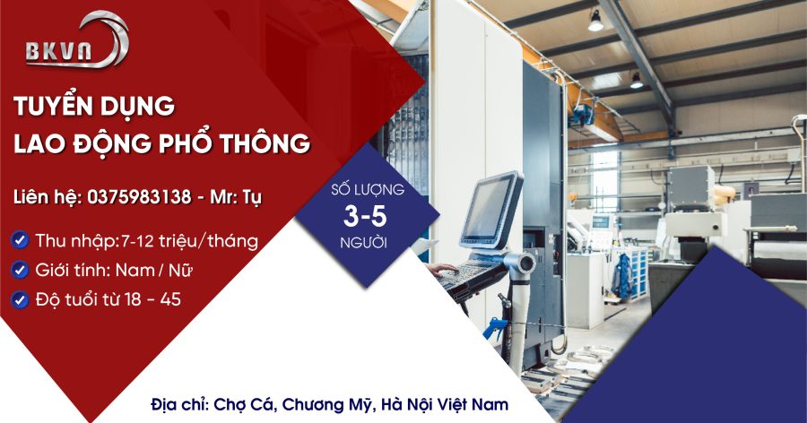 Banner tuyển dụng vị trí lao động phổ thông